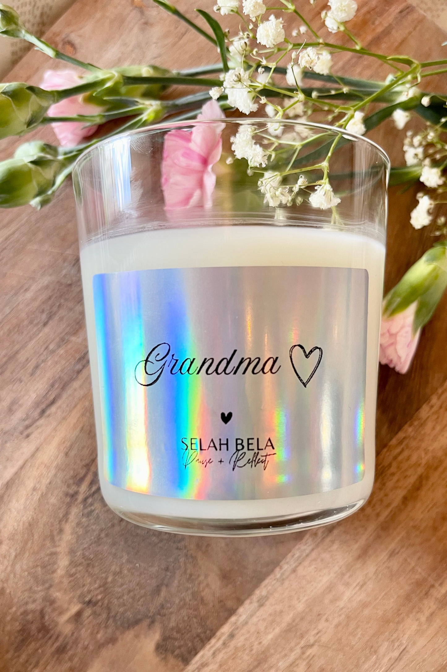 Moederdag Kaars – Sea Salt Orchid (met ‘Grandma’-label)